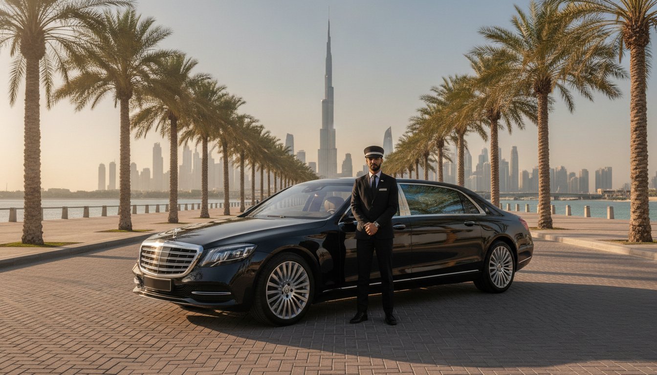 Luxury car with professional driver in Dubai