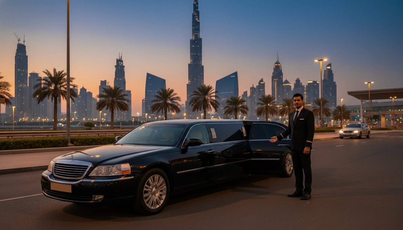 VIP airport transfer DXB chauffeur with luxury vehicle