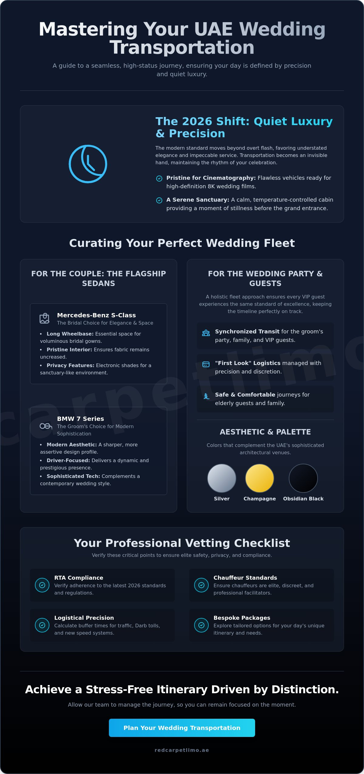 Luxury Wedding Transportation in the UAE: The 2026 Planning Guide infographic