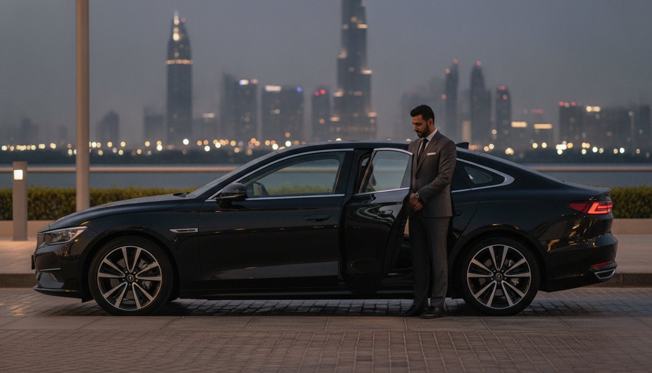 BYD Han luxury electric car with chauffeur in Dubai