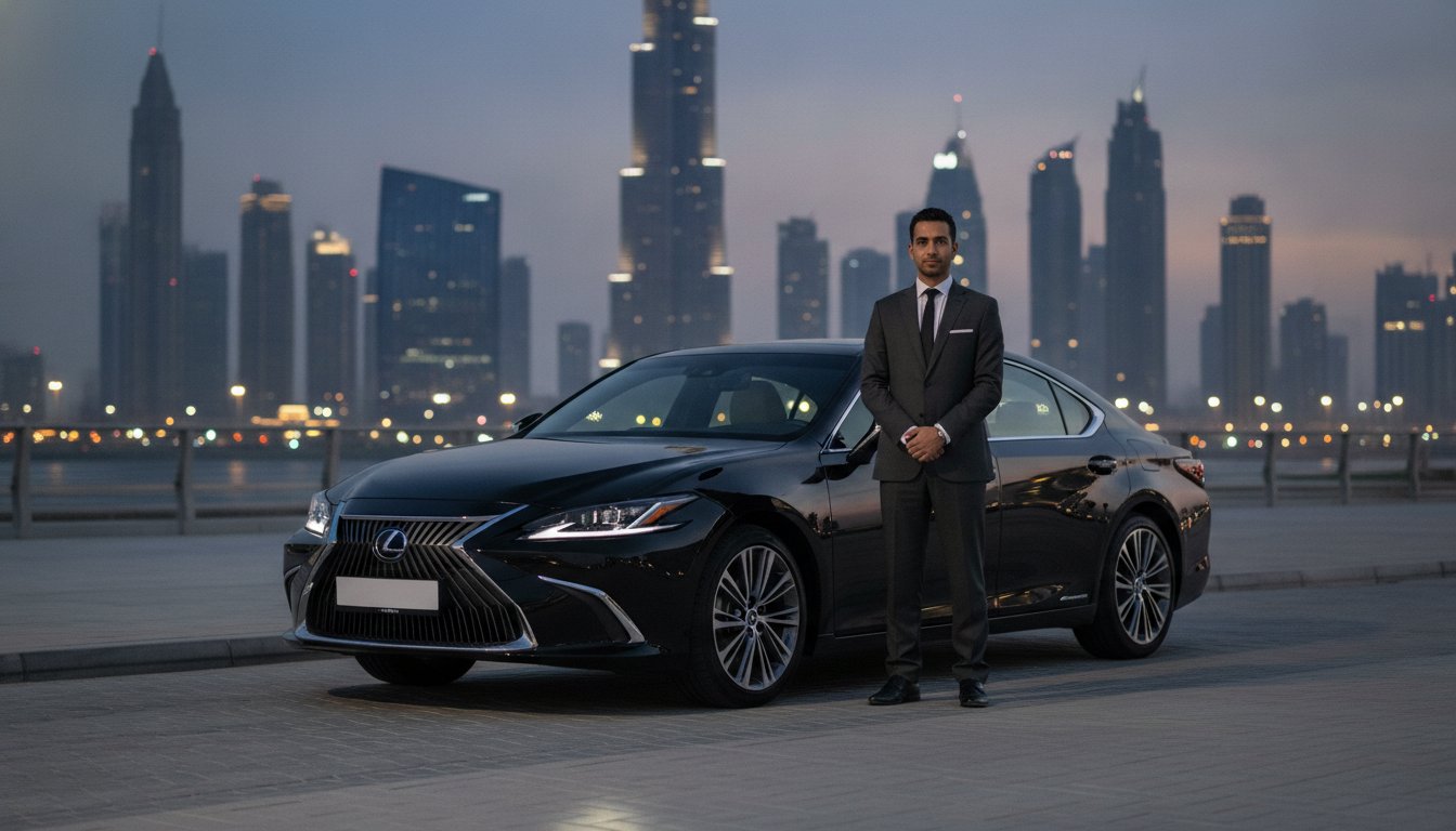 Lexus ES 300h chauffeur-driven sedan in Dubai