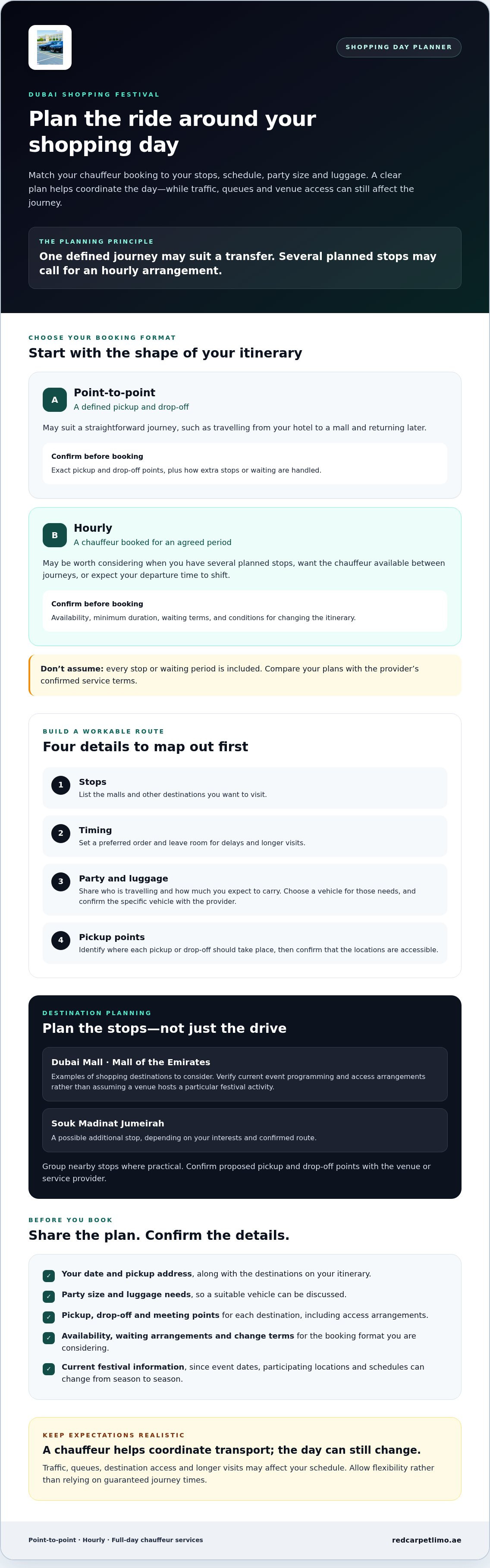 Dubai Shopping Festival Chauffeur Booking Guide infographic