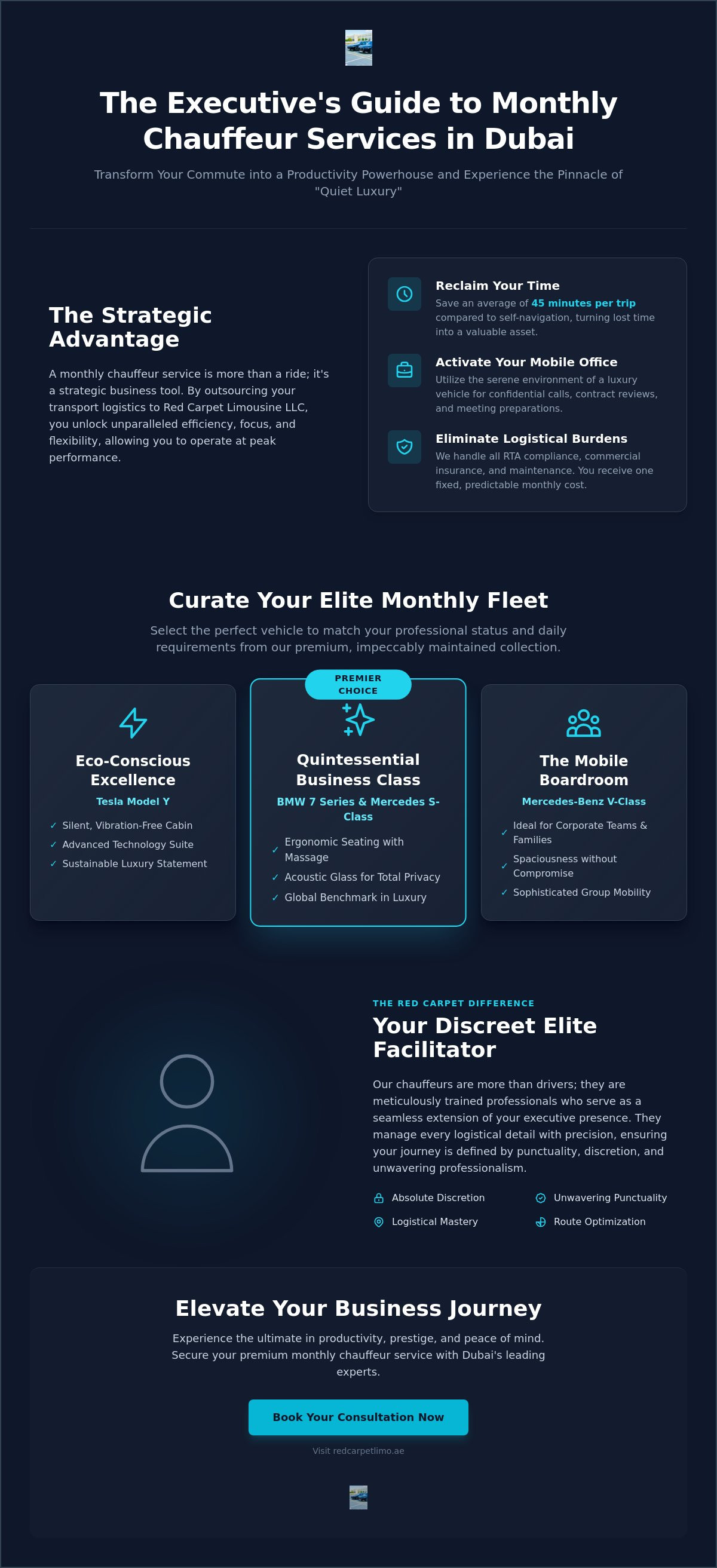 Luxury Car with Driver Monthly Rental Dubai: The 2026 Executive Guide infographic