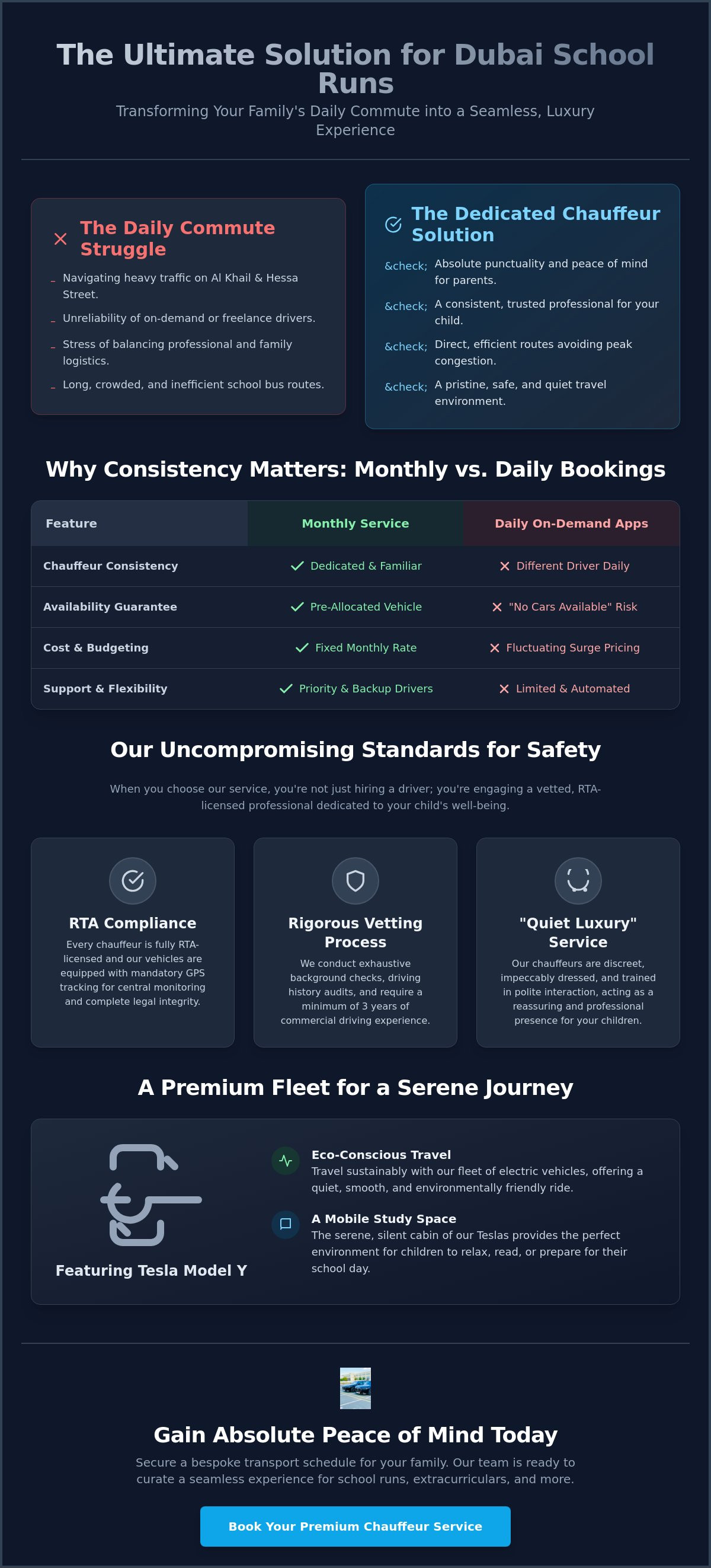 Monthly Driver for School Runs Dubai: The 2026 Guide to Safe, Luxury Transport infographic
