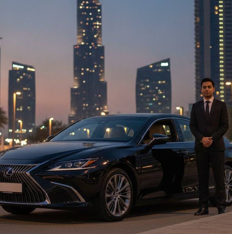 Lexus ES300h airport transfer Dubai