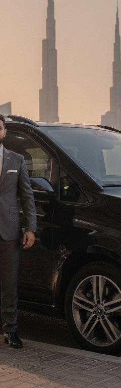 Mercedes V-Class chauffeur airport transfer in Dubai