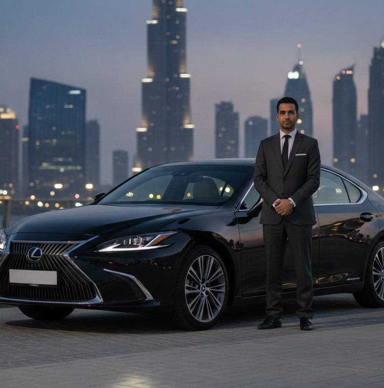 Lexus ES 300h chauffeur-driven sedan in Dubai