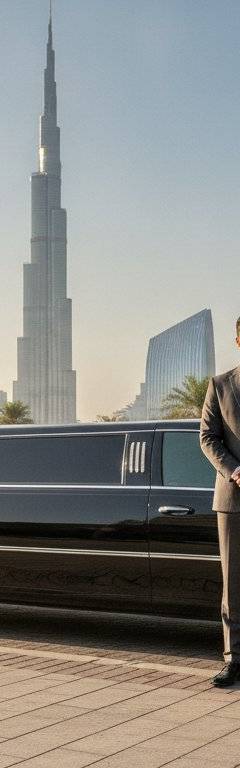 Executive chauffeur with luxury sedan for a full day hire in Dubai