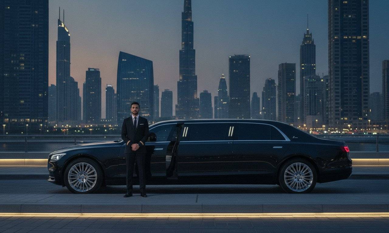 Red Carpet chauffeur opening a luxury car door in Dubai