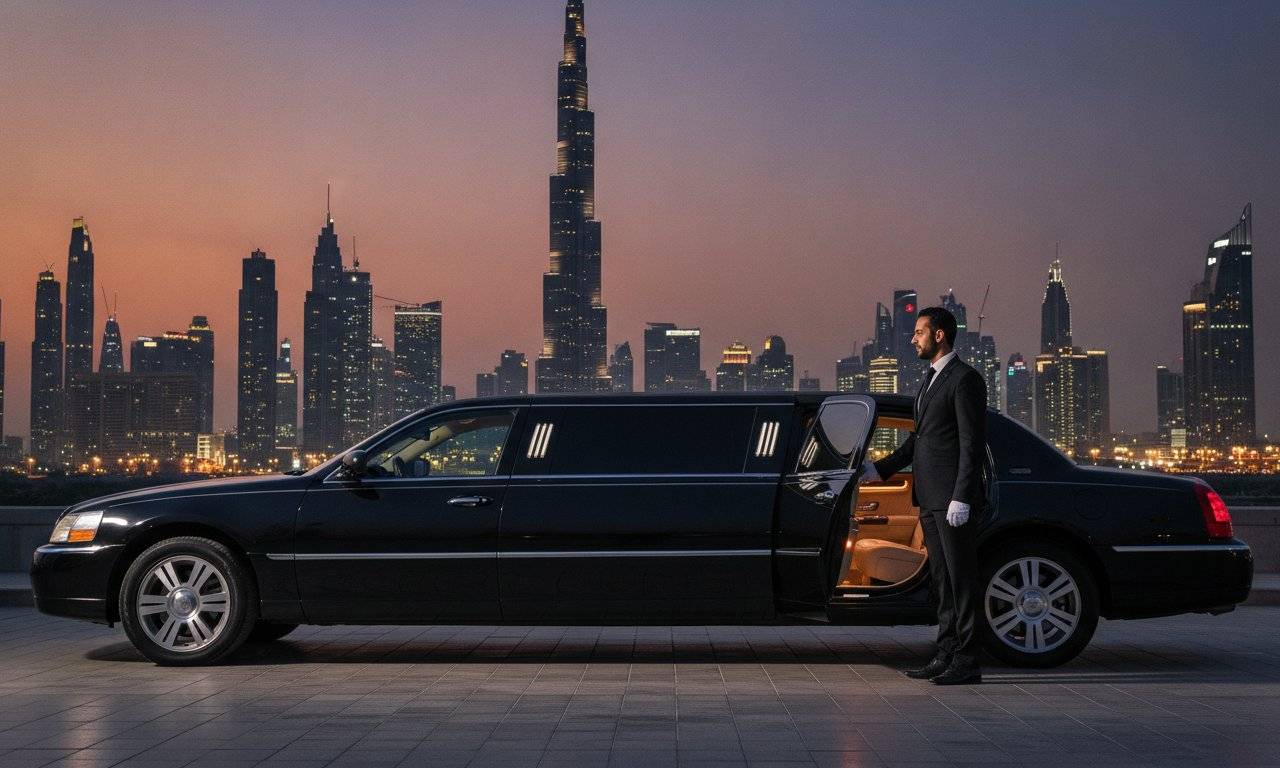 Luxury chauffeur vehicle for corporate hosting in Dubai